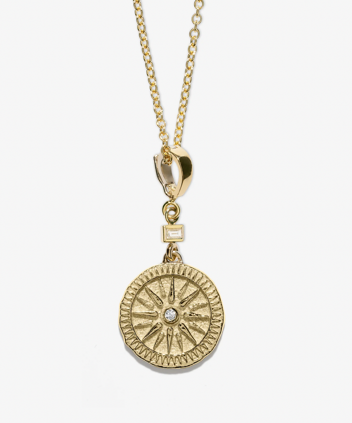 Sunburst Small Diamond Coin Charm