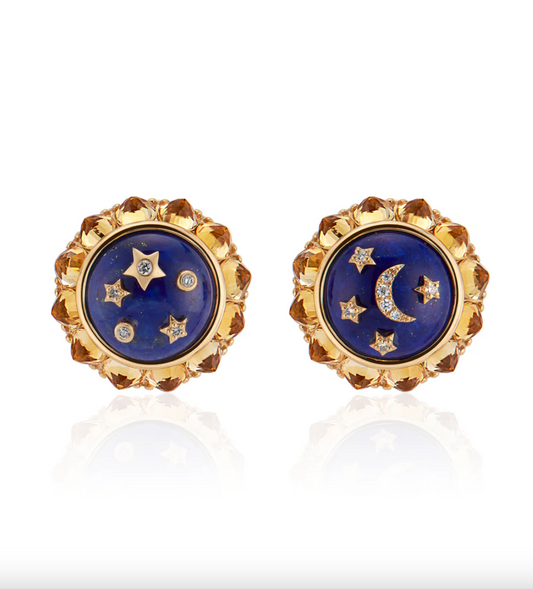 Flare Lapis Button Studs