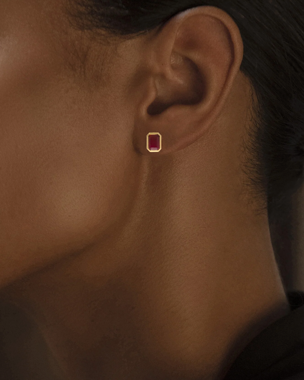 Rich medium ruby studs