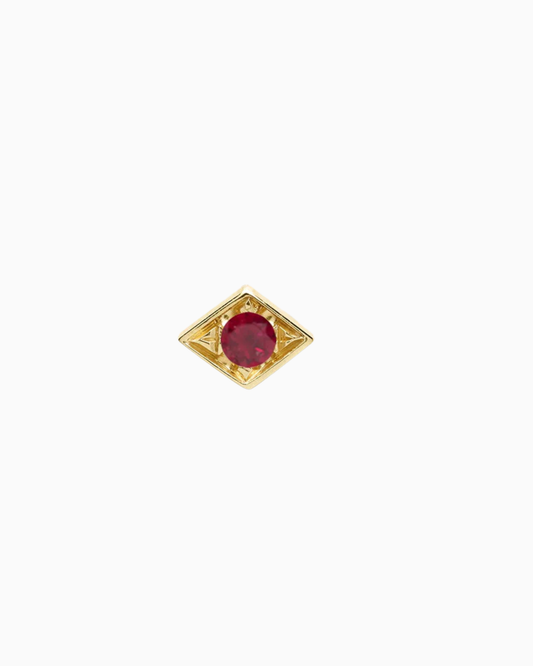 Petite Ruby Lone Burst Stud- Single