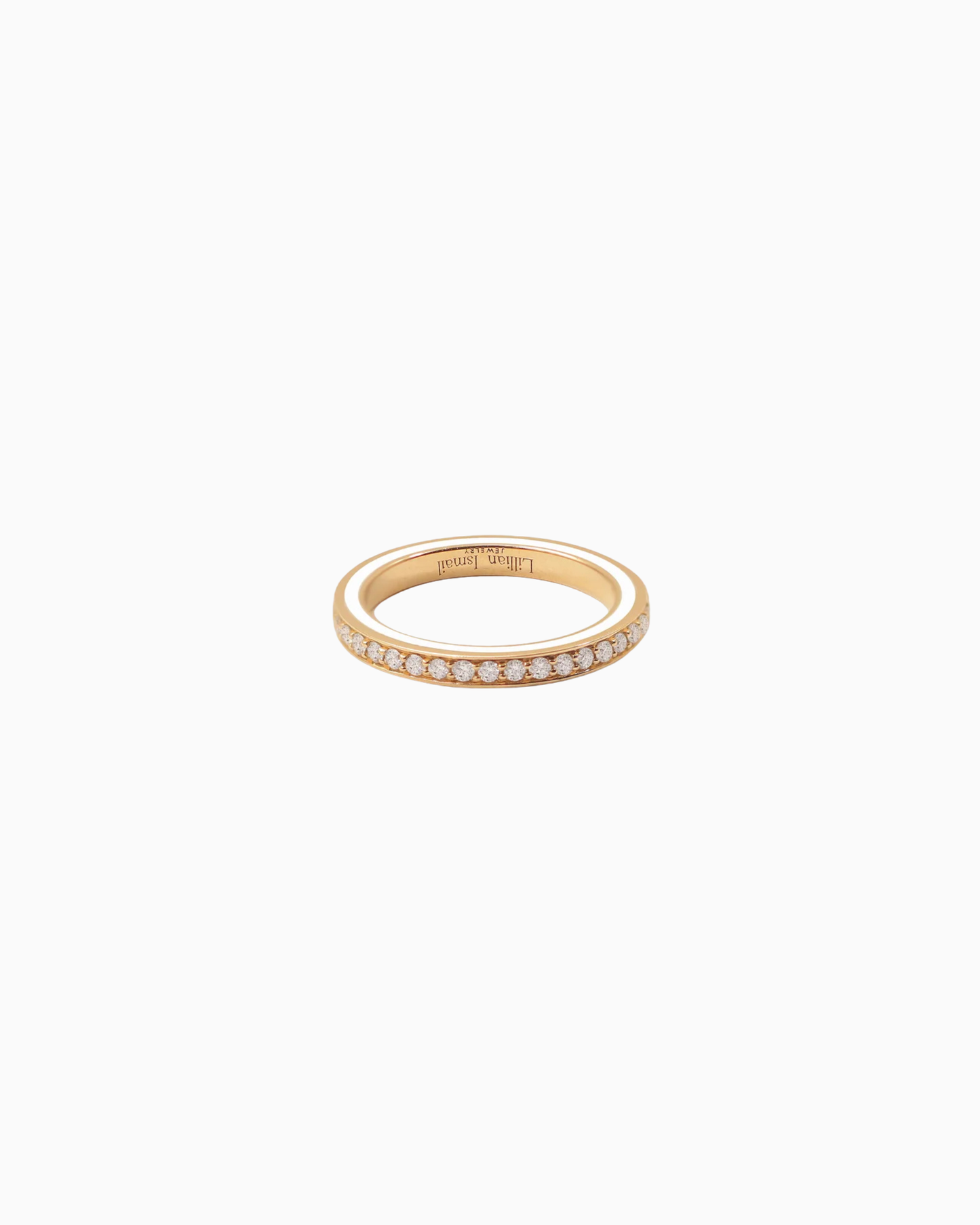 DIAMONDS & WHITE ENAMEL RING
