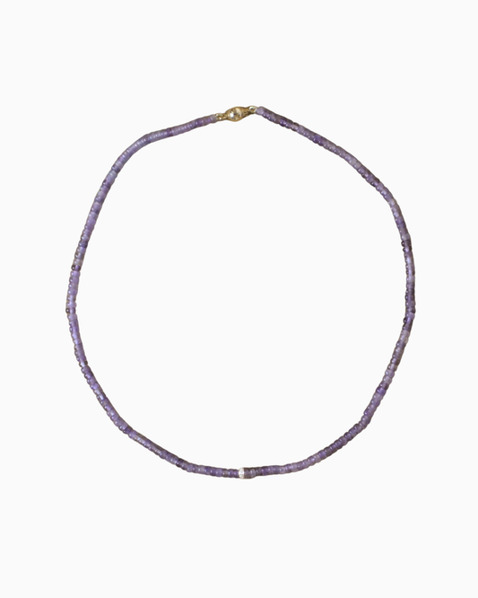 Tiny Diamond Amethyst necklace