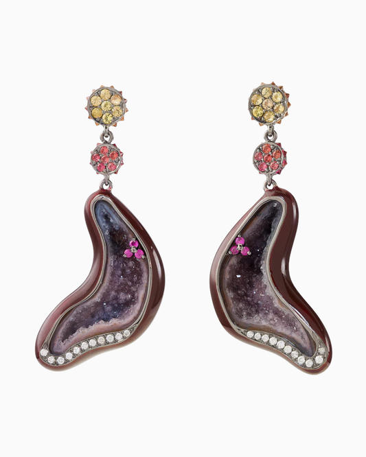 SOLAR PHENOMENA GEODE EARRINGS