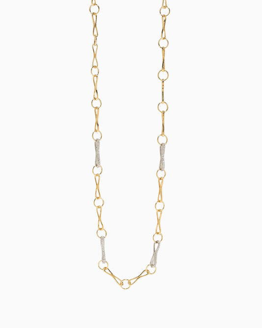Large Circle-Link Handmade Chain with Diamond Links