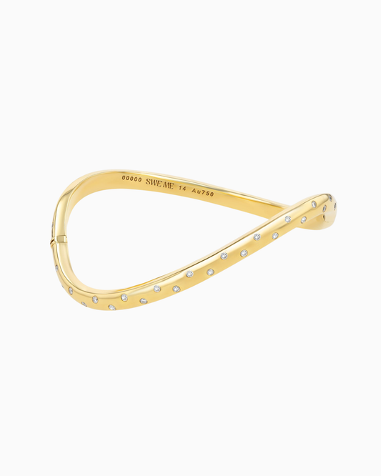 The sway diamond polka dot bangle (YG)