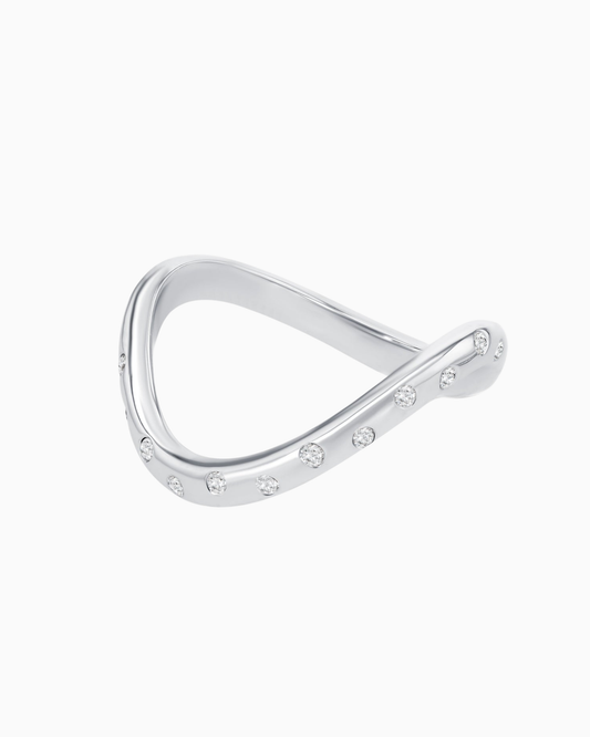 The sway diamond polka dot ring (WG)