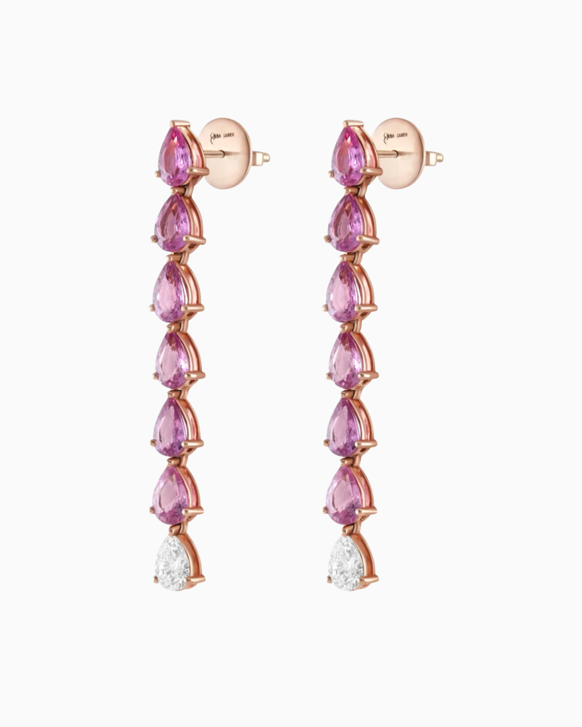 Jumbo Pink Sapphire Odd One Out Earring