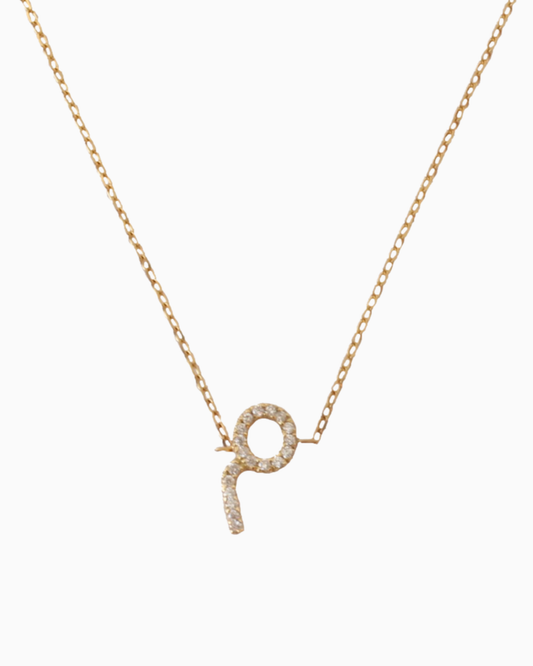 Pavé Single Letter Necklace
