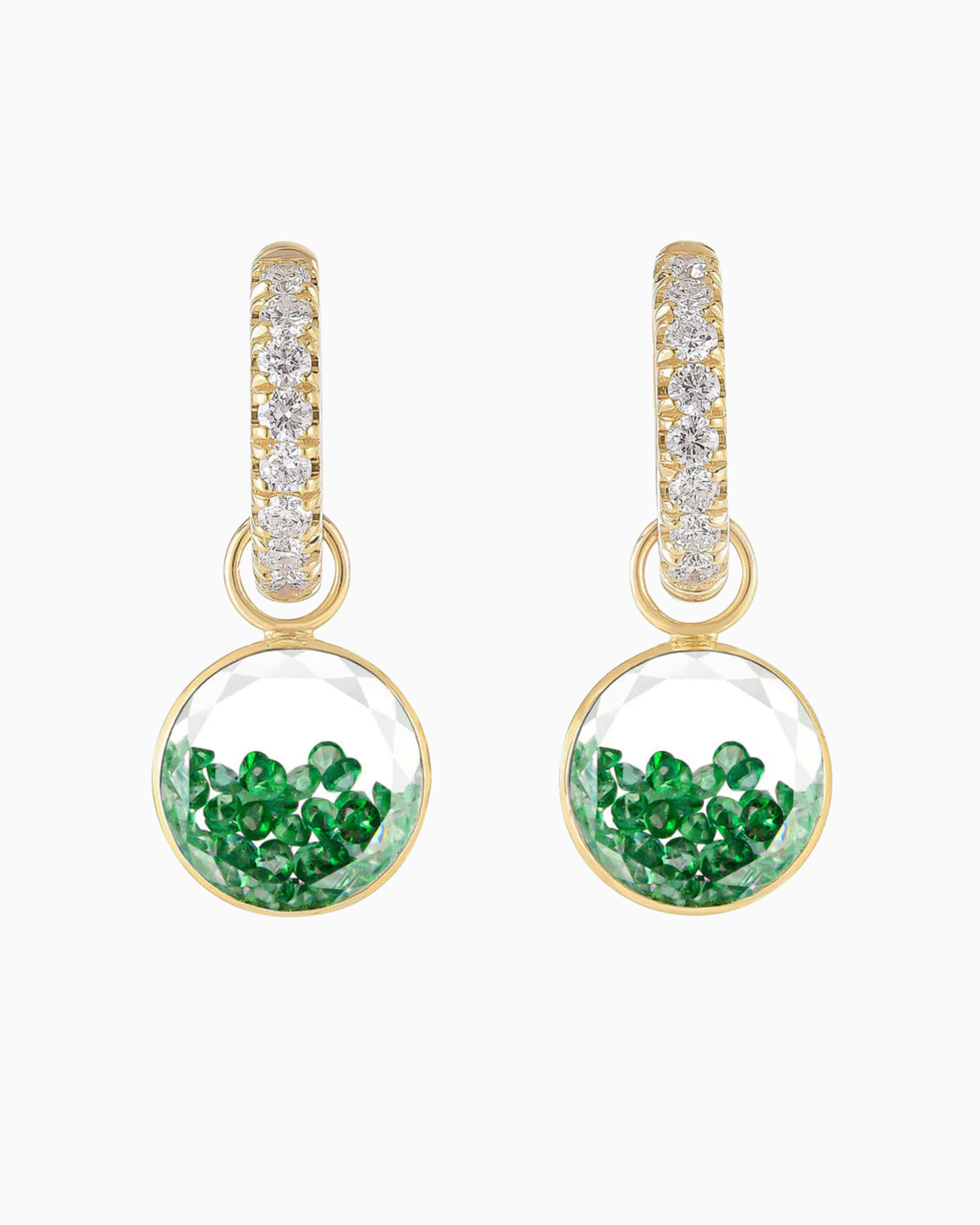Core Gala Huggie Earrings Emerald
