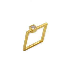 18k Square Diamond Ring