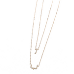 Load image into Gallery viewer, Double Layered Pavé Letters Necklace
