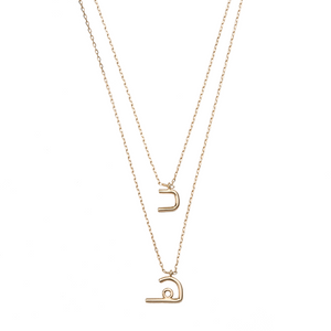 Double Layered Letters Necklace