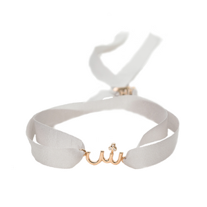 Silk Ribbon Bracelet with Diamond on the Dot